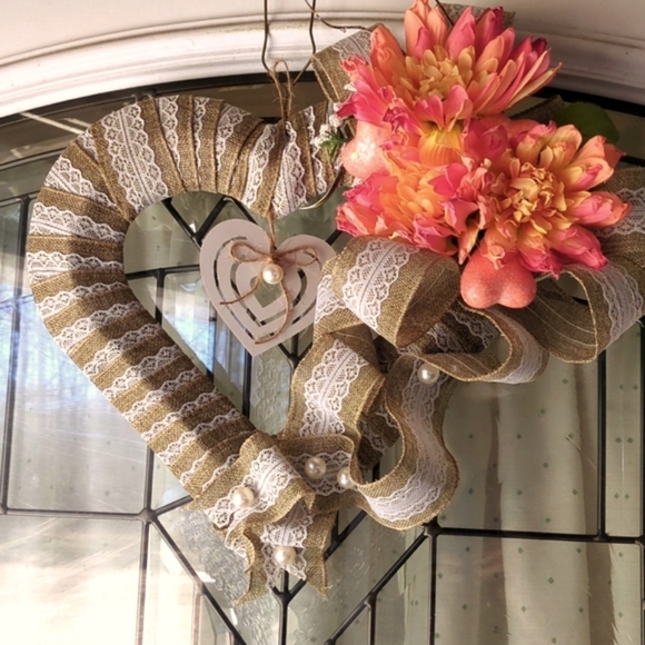 Other - A beautiful flower heart wreath